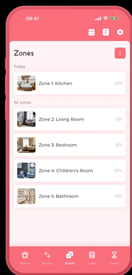 Home divided into zones, 15 minutes a day is enough to maintain cleanliness and comfort